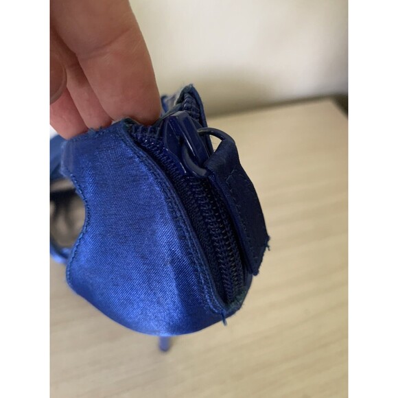 Charlotte Russe Cobalt Blue Open Toe Strappy Platform - Size 7 Zipper Accent - Picture 11 of 11